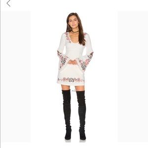 Free People holiday folk mini dress.
